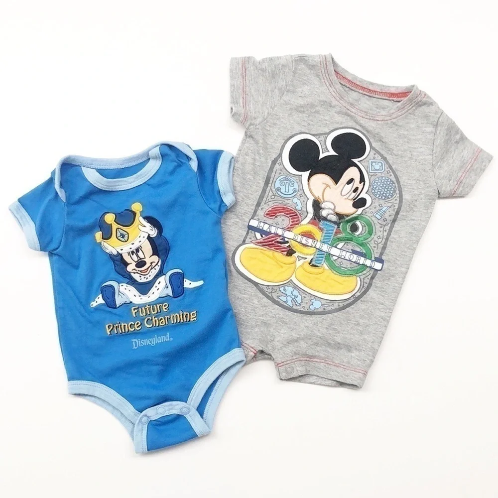 Disney Parks Mickey Mouse baby boys onesie + romper set